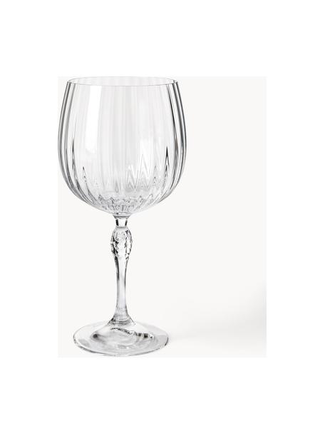 Gin glazen America's Cocktail met groefstructuur, 4 stuks, Glas, Transparant, Ø 10 x H 23 cm, 700 ml