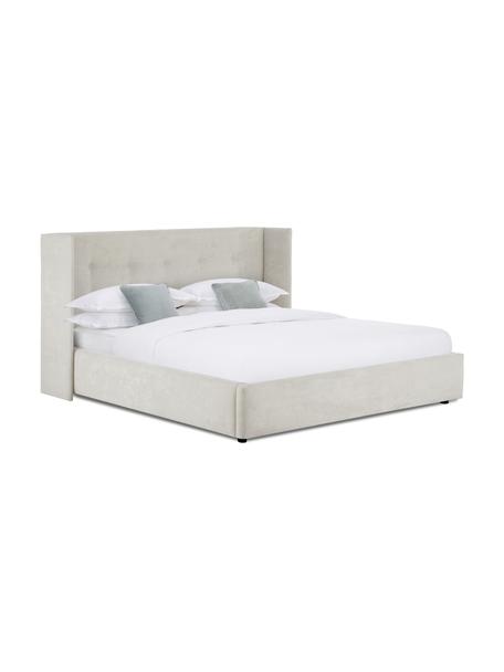 Polsterbett Star, Korpus: Massives Kiefernholz und , Bezug: Polyester (Strukturstoff), Webstoff Beige, B 200 x L 200 cm