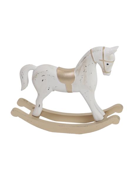 Oggetto decorativo bianco Horse, Pannello di fibra a media densità, rivestito, Bianco, beige, dorato, Larg. 38 x Alt. 32 cm