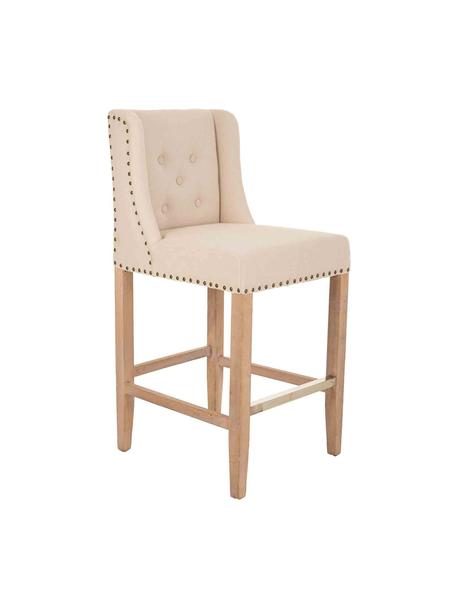 Barová stolička vo vintage štýle Alarick, Svetlohnedá, béžová, mosadzné odtiene, Š 48 x V 104 cm