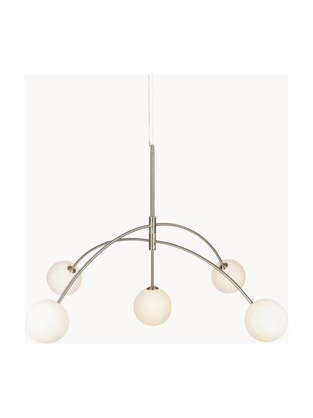 Grote hanglamp Heaven van opaalglas, Zilverkleurig, Ø 117 x H 70 cm