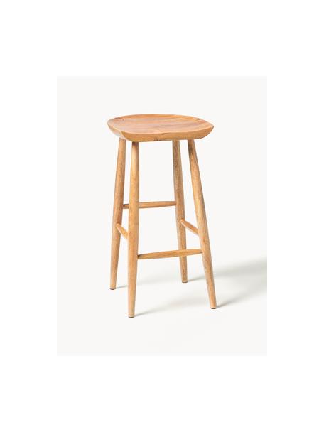 Tabouret de bar en bois de manguier Nino, Bois de manguier, enduit, Manguier, larg. 40 x haut. 78 cm