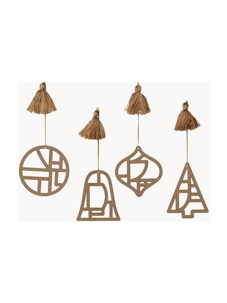 Décoration de sapin de Noël Fili, set de 4 élém., Beige, larg. 8 cm