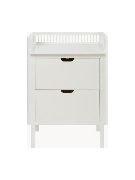 Luiercommode Sebra met lades, Beukenhout, MDF, Beukenhout wit gelakt, B 75 x H 102 cm