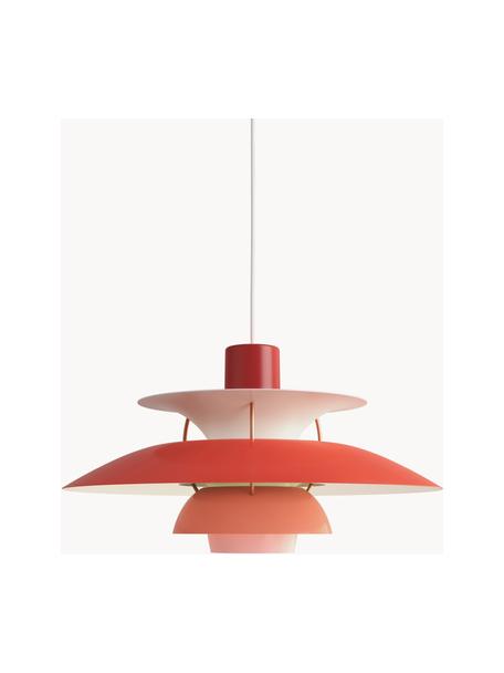 Lámpara de techo PH 5 Mini, Pantalla: metal recubierto, Cable: cubierto en tela, Tonos rojos, dorado, Ø 30 x Al 16 cm