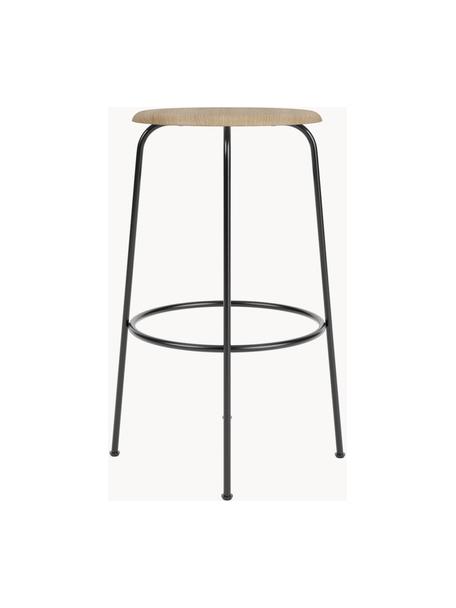 Tabouret de comptoir Afteroom, Bois, cadre noir, Ø 50 x haut. 75 cm