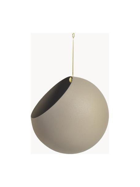 Metalen plantenpot Globe om op te hangen, Gecoat metaal, Greige, Ø 17 x H 28 cm