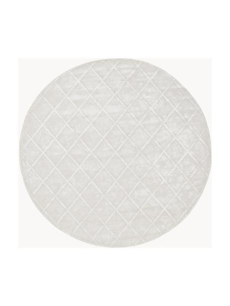 Okrúhly koberec z viskózy s diamantovým vzorom Shiny, Svetlosivá, Ø 250 cm (veľkosť XL)