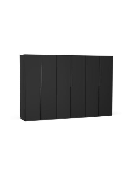 Modulární skříň s otočnými dveřmi Leon, šířka 300 cm, více variant, Dřevo, černá, Interiér Basic, výška 200 cm