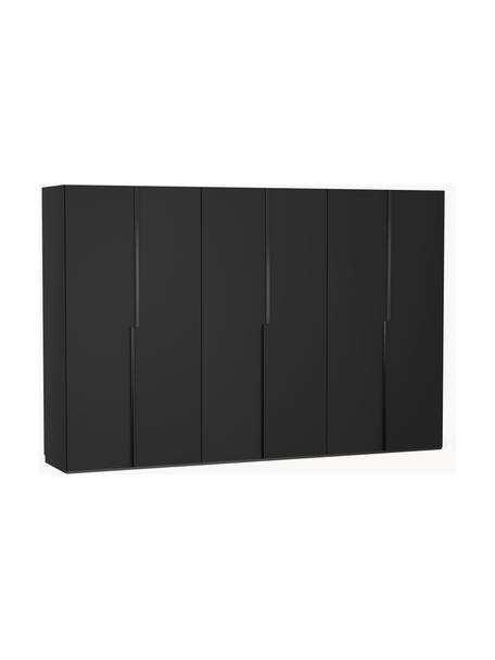 Modulární skříň s otočnými dveřmi Leon, šířka 300 cm, více variant, Černá, Interiér Basic, Š 300 x V 200 cm