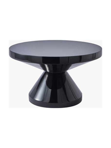 Table basse ronde Zig Zag, Plastique, laqué, Noir, Ø 60 cm
