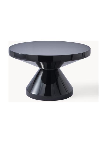 Mesa de centro redonda Zig Zag, Plástico lacado, Negro, Ø 60 cm