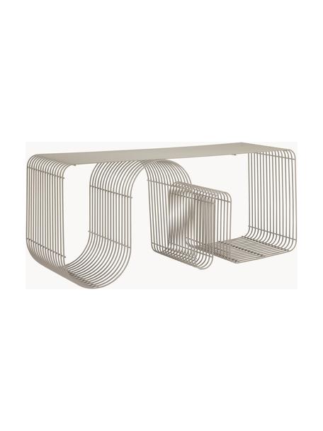 Ławka z metalu Curva, Stal malowana proszkowo, Greige, matowy, S 100 x G 32 cm