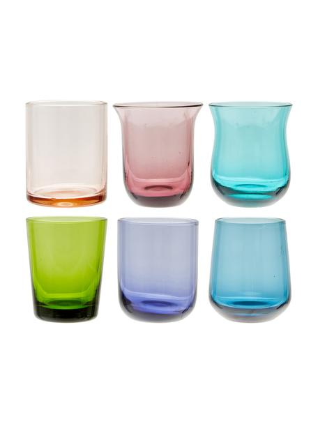 Mondgeblazen Borrelglaasjes Diseguale in verschillende kleuren en vormen, 6 stuks, Mondgeblazen glas, Meerkleurig, Ø 6 x H 6 cm, 90 ml