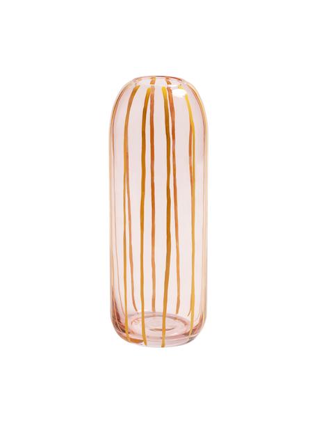 Handbemalte Glas-Vase Sweep, Glas, Gelb, Orange, Ø 10 x H 27 cm