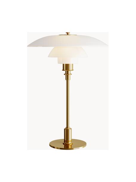 Grosse Tischlampe PH 3½-2½, mundgeblasen, Lampenschirm: Opalglas, mundgeblasen, Goldfarben, Weiss, Ø 33 x H 47 cm