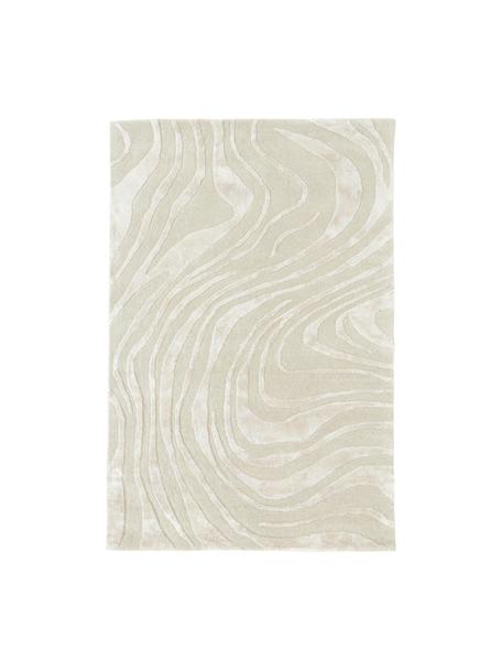 Handgetuft kortpolig vloerkleed Winola met hoog-laag structuur, Beige, B 120 x L 180 cm (maat S)