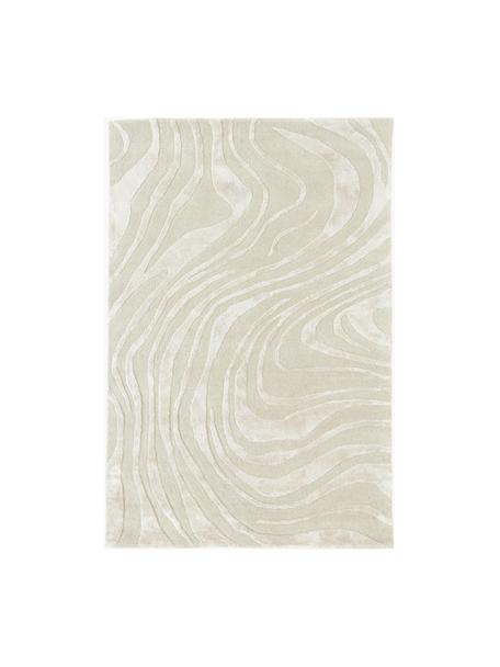 Tappeto a pelo corto con motivo a rilievo Winola, Bianco latte, Larg. 120 x Lung. 180 cm (taglia S)