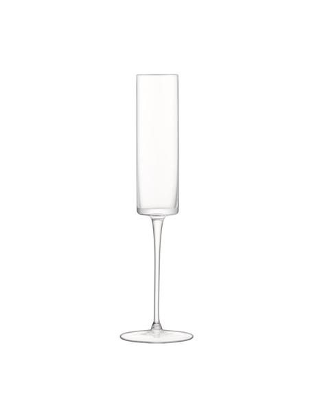 Copas flauta de champán de vidrio soplado artesananalmente Otis, 4 uds., Vidrio, Transparente, Ø 7 x Al 26 cm, 150 ml