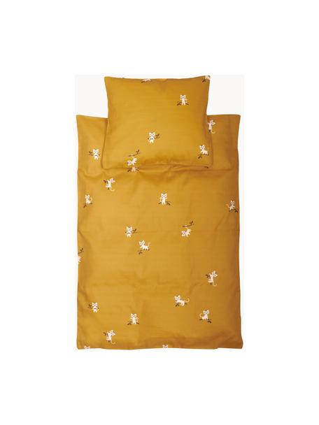 Ropa de cama infantil de satén de algodón ecológico Tiger, Naranja, Cama 80 cm (140 x 200 cm), 2 pzas.