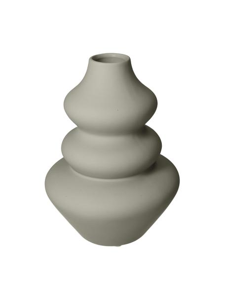 Design-Vase Thena in organischer Form in Grau, Steingut, Grau, Ø 15 x H 20 cm