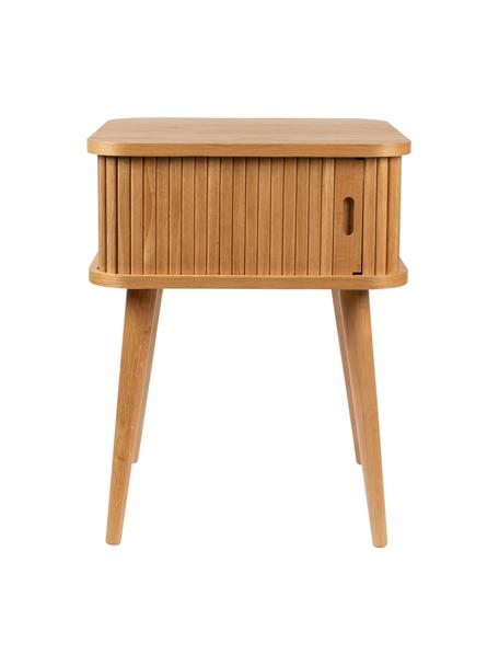Dřevěný noční stolek s posuvnými dvířky Barber, Světle hnědá, Š 45 cm, V 59 cm