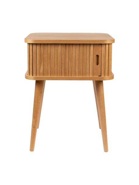 Dřevěný noční stolek s posuvnými dvířky Barbier, Lakované dubové dřevo, Š 45 cm, V 59 cm