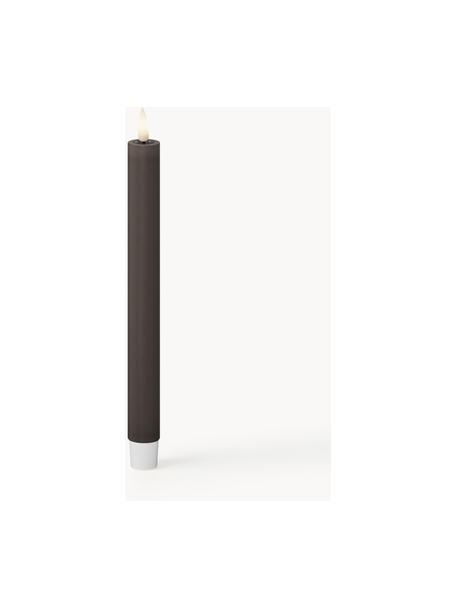 Ręcznie wykonana świeca stołowa LED Real Flame, W 24 cm, 2 szt., Tworzywo sztuczne, wosk z powłoką żywiczną, Taupe, W 24 cm