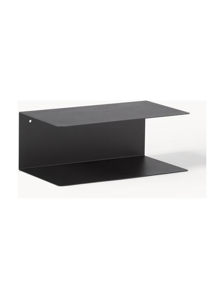 Comodino da parete in metallo Neptun 2 pz, Metallo verniciato a polvere, Nero, Larg. 35 x Alt. 14 cm