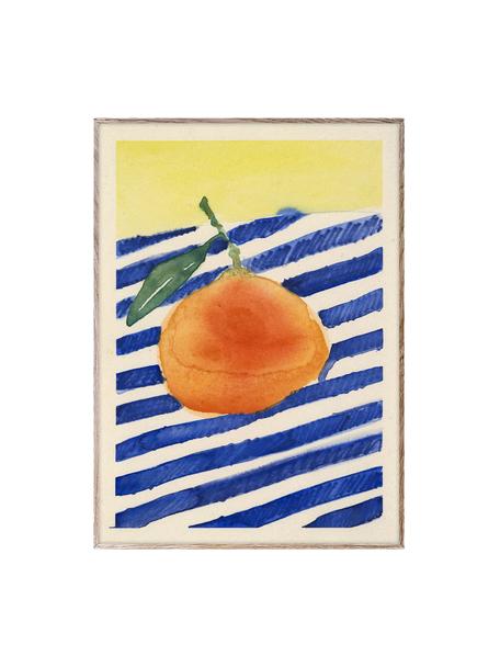 Plagát Orange, 210 g matný papier Hahnemühle, digitálna tlač s 10 farbami odolnými voči UV žiareniu, Oranžová, tmavomodrá, svetložltá, Š 30 x V 40 cm