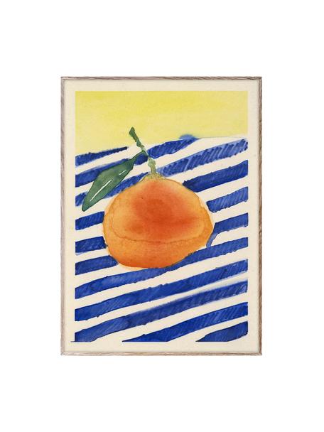 Póster con marco Orange, Papel Hahnemühle mate de 210 g, impresión digital a 10 colores resistentes a los rayos UV, Naranja, azul oscuro, amarillo claro, An 30 x Al 40 cm