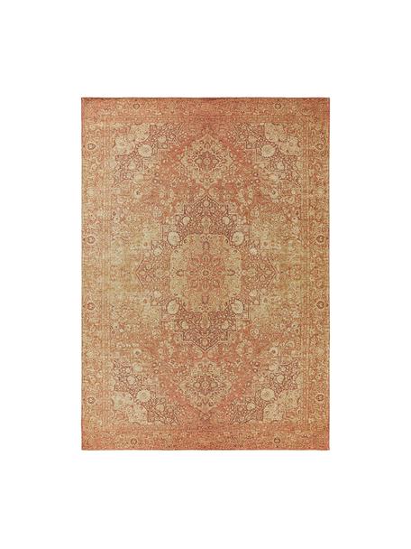 Teppich Frencie mit Ornamentmuster, 55 % Polyacryl, 27 % Polyester, 17 % Baumwolle, 1 % Latex, Orange, Hellgelb, B 80 x L 170 cm