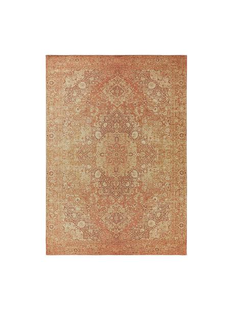Alfombra estampada Frencie, 55% poliacrílico, 27% poliéster, 17% algodón, 1% látex, Naranja, amarillo claro, An 80 x L 170 cm