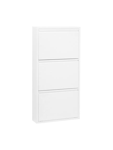 Zapatero de pared Caruso, 3 compartimentos, Acero con pintura en polvo, Blanco, An 50 x Al 103 cm