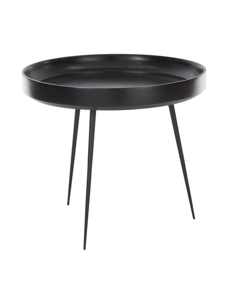 Malý kulatý odkládací stolek z mangového dřeva Bowl, Mangové dřevo, lakované černou barvou, Ø 53 cm, V 46 cm