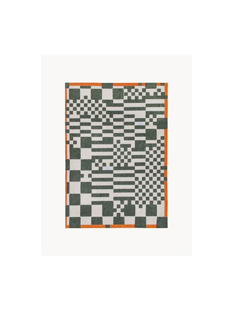 Teppich Honey mit grafischem Muster, 100 % Polyester, Dunkelgrün, Off White, Orange, B 80 x L 150 cm (Größe XS)