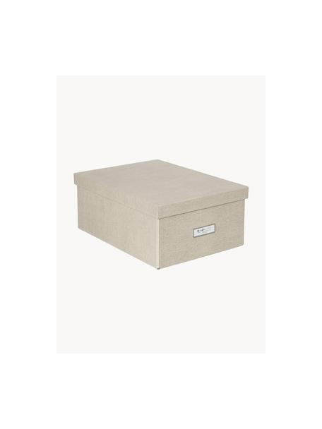 Faltbare Aufbewahrungsbox Karin, B 29 x T 39 cm, Canvas, fester Karton, Hellbeige, B 29 x T 39 cm