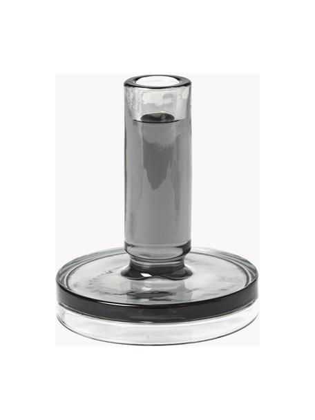 Candelabro natalizio in vetro Petra, Vetro, Grigio trasparente, Ø 12 x Alt. 14 cm