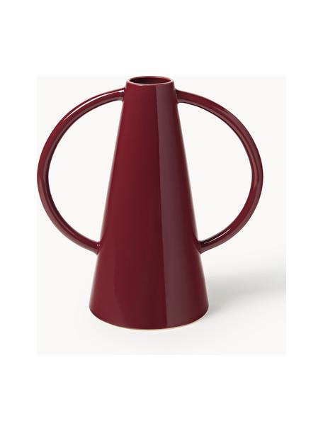 Vaso di design Frigya, alt. 31 cm, Gres, Rosso vino, Larg. 29 x Alt. 31 cm