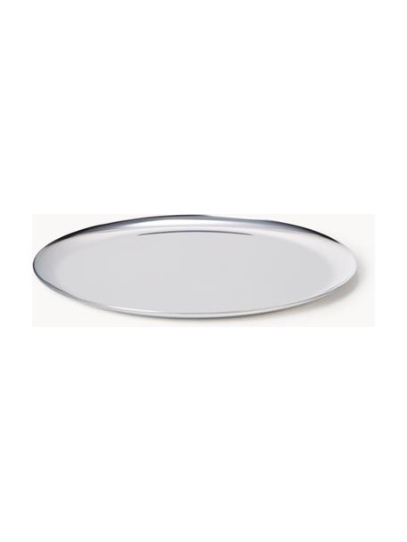 Rond decoratief dienblad Samu, Edelstaal, Zilverkleurig, Ø 28 cm, H 1 cm