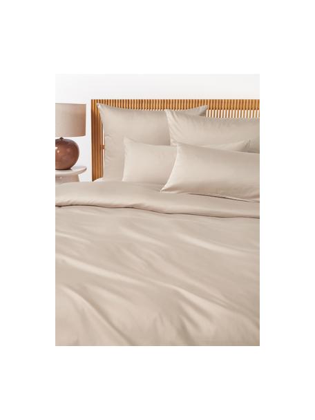 Baumwollsatin-Bettdeckenbezug Comfort, Webart: Satin Fadendichte 250 TC,, Beige, B 155 x L 220 cm
