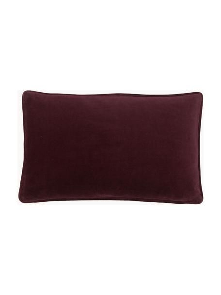 Poszewka na poduszkę z aksamitu Dana, 100% aksamit bawełniany, Burgundowy, S 30 x D 50 cm