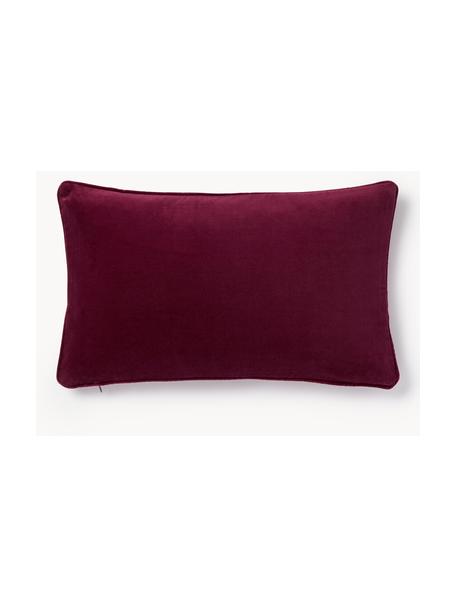 Housse de coussin 30x50 en velours Dana, 100 % velours de coton, Prune, larg. 30 x long. 50 cm