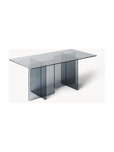 Table en verre Anouk, 180 x 90 cm, Verre, Gris, transparent, larg. 180 x haut. 90 cm