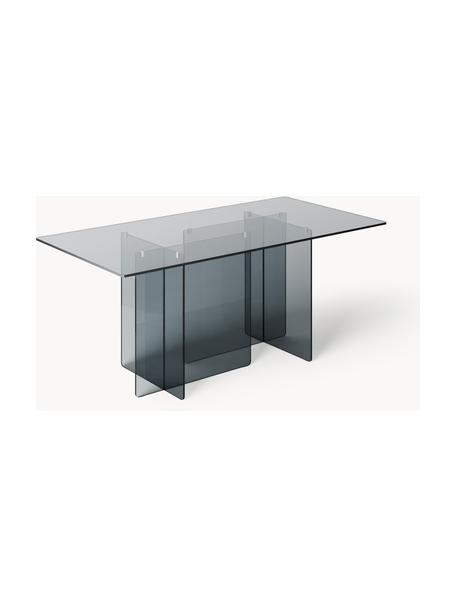 Glazen eettafel Anouk, 180 x 90 cm, Glas, Grijs, transparant, B 180 x H 90 cm