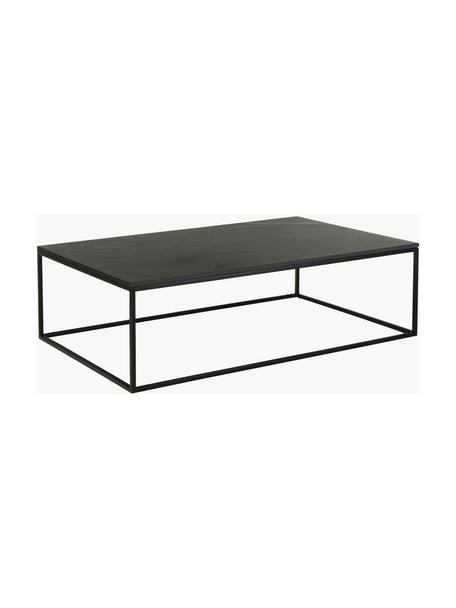 Tavolino grande da salotto in marmo Alys, Struttura: metallo verniciato a polv, Nero, marmorizzato, Larg. 120 x Alt. 35 cm