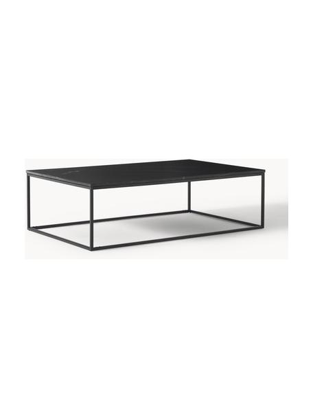 Grande table basse en marbre Alys, Noir marbré, noir, larg. 120 x prof. 75 cm