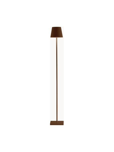 Kleine dimmbare LED-Stehlampe Poldina, höhenverstellbar, Dunkelbraun, matt, H 122 cm