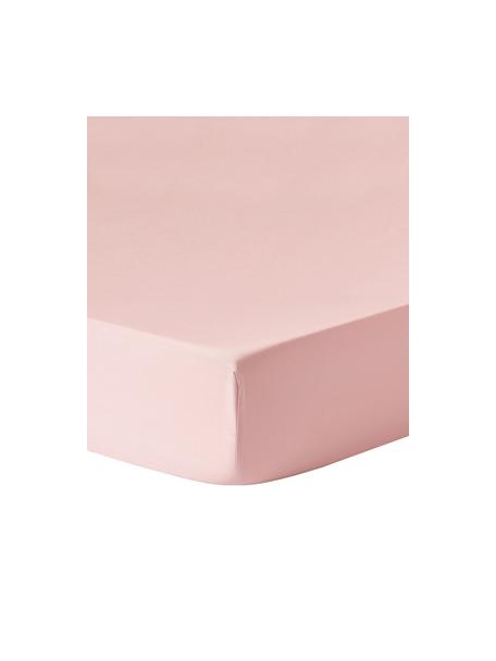 Drap-housse en satin de coton Comfort, Rose, larg. 90 x long. 200 cm, haut. 15 cm