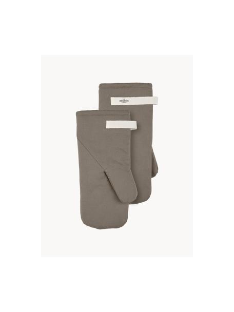 Gants de cuisine Mid, 2 pièces, 100 % coton bio, certifié GOTS, Brun, larg. 15 x long. 31 cm